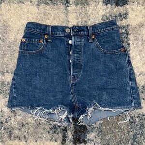Levi's Blue Jean Ribcage Shorts
